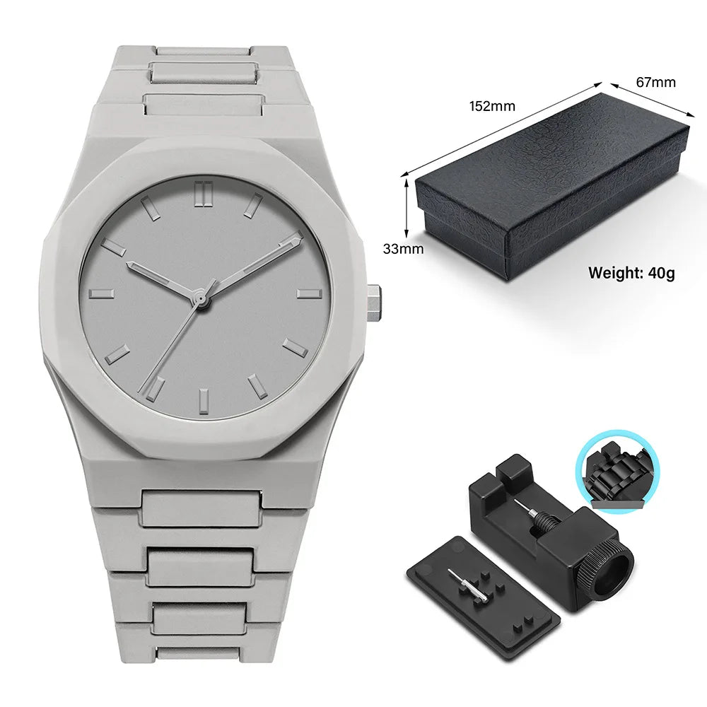 CHIROM SUPPLY Classic Men's Business Watch with Plastic Granules, Waterproof, and Customizable Band