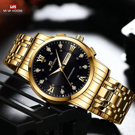 VA VA VOOM Men's Luxury Stainless Steel & Waterproof Wrist-Watch