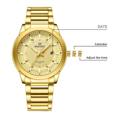 NAVIFORCE Men's Casual Luxury Stainless Steel Wristwatch