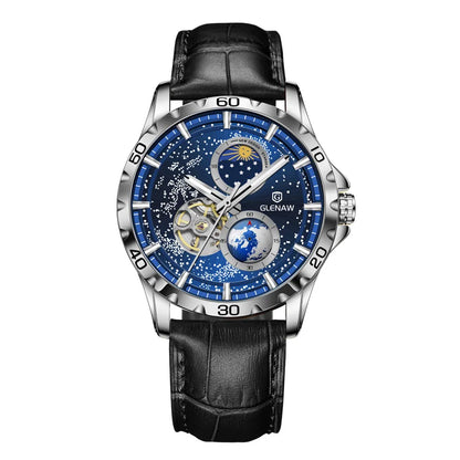 GLENAW Men's Automatic Luminous Stainless Steel Mechanical Watch
