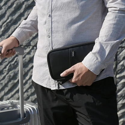 CHIROM SUPPLY Men's RFID Blocking Multi Functional Travel Document Passport and Wallet Case
