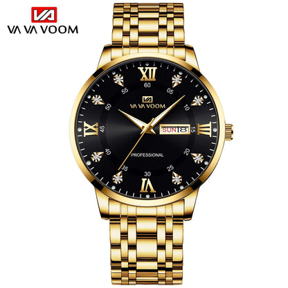 VA VA VOOM Men's Luxury Stainless Steel & Waterproof Wrist-Watch