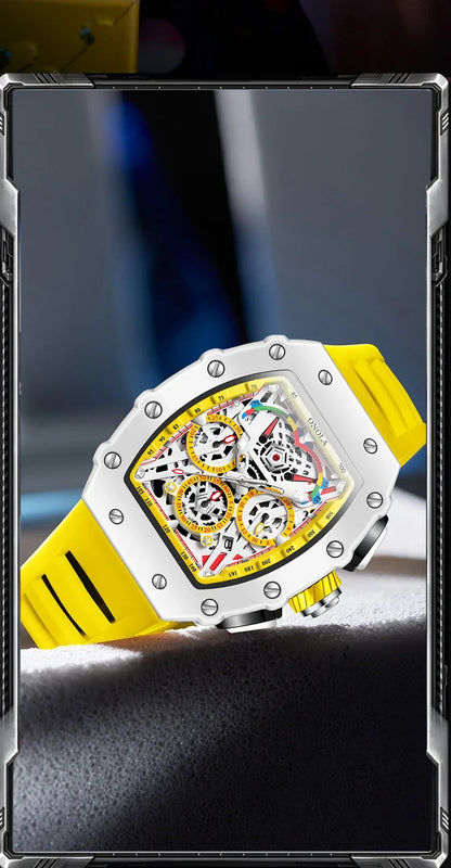ONOLA Men's Luxury Silicone Sports Wristwatch Waterproof