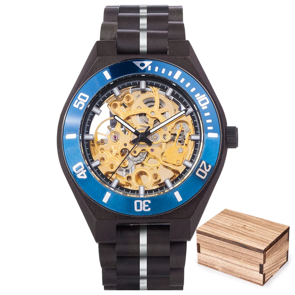 BOBO BIRD Men's Wooden Mechanical Luxury Wristwatch