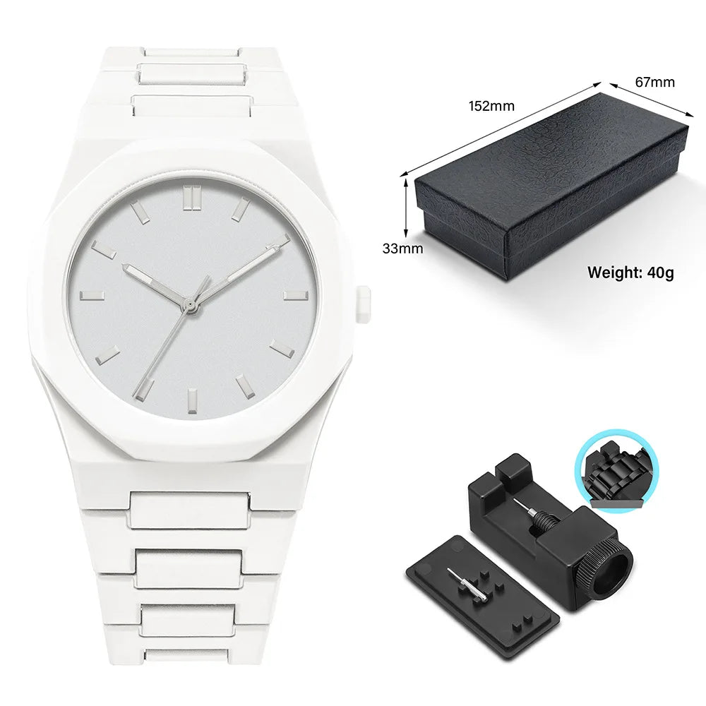 CHIROM SUPPLY Classic Men's Business Watch with Plastic Granules, Waterproof, and Customizable Band