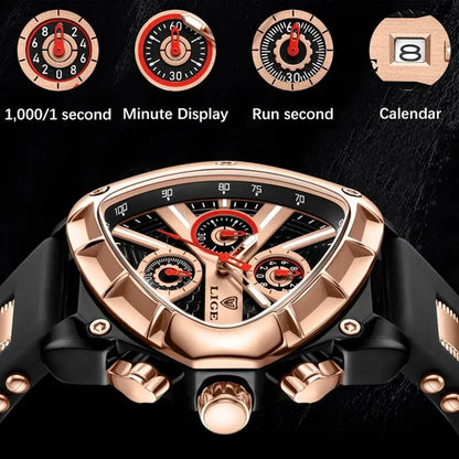 LIGE Original Luxury Men's Sport Quartz Waterproof Watch