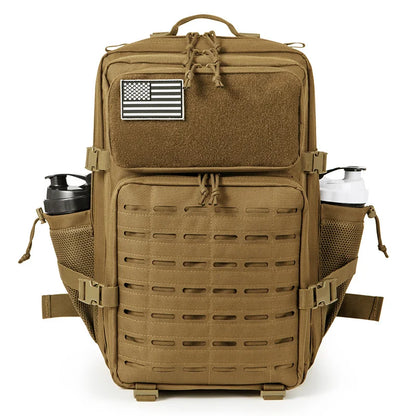 CHIROM SUPPLY Men's 50L Tactical Survival Backpack with Rucksack Bottle Holder.