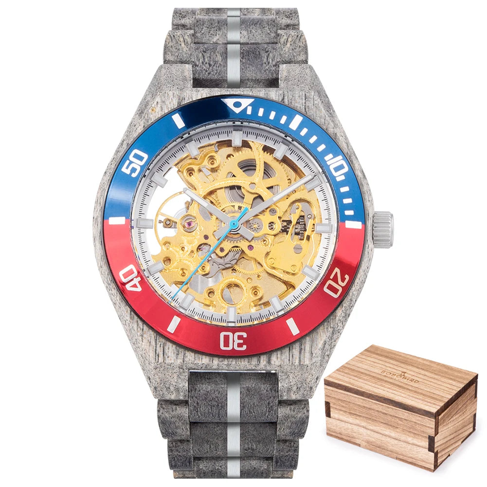 BOBO BIRD Men's Wooden Mechanical Luxury Wristwatch