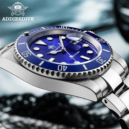 ADDIESDIVE Men's Stainless Steel Business Leisure Waterproof Watch