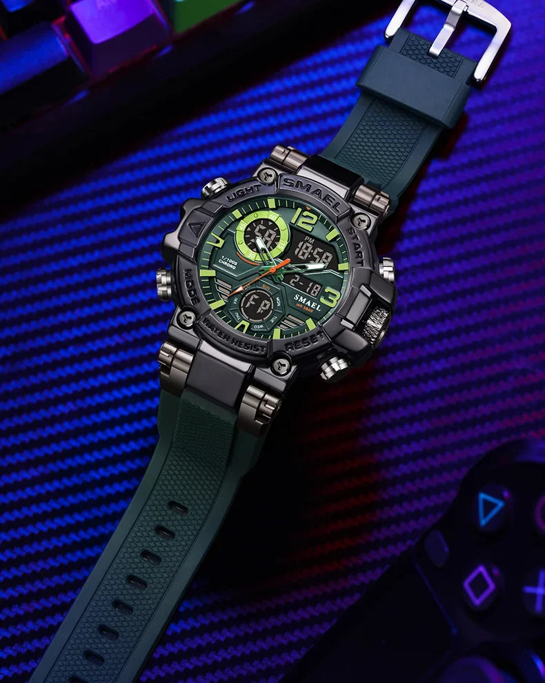 SMAEL 8110 Men's New Sports LED 50m Waterproof Digital Shockproof Electronic Wristwatch.