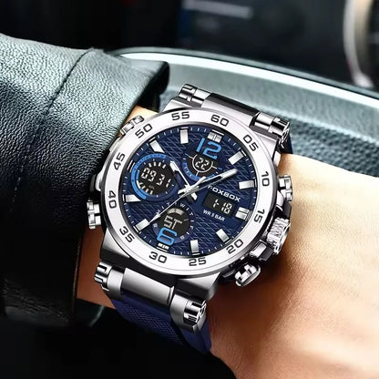 FOXBOX Men's Luxury Sport Wristwatch Waterproof with LED Display