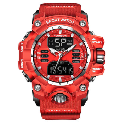 FOXBOX Men's Waterproof Sports Chronograph Military Quartz Digital Wristwatch