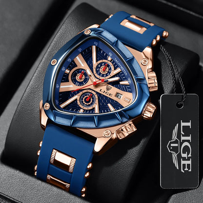 LIGE Original Luxury Men's Sport Quartz Waterproof Watch