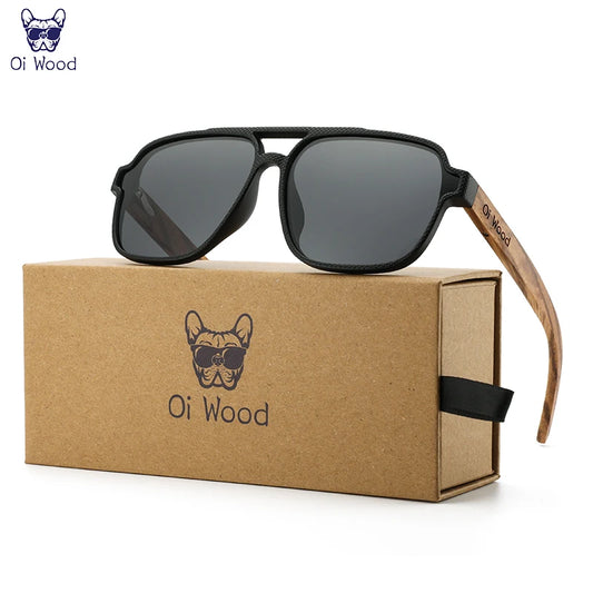 Oi Wood Men's Eco-Friendly Polarizing Sunglasses+UVA&B Protection