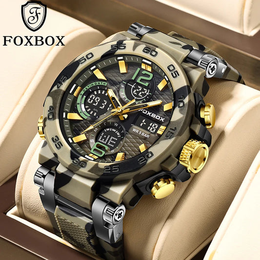 FOXBOX Men's Digital Military Sport Watch 50m Waterproof LED