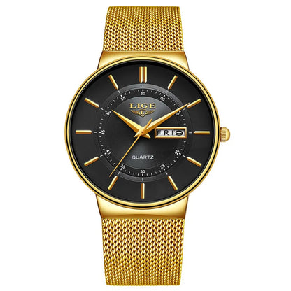 LIGE Luxury Men's Ultra Thin Watch Waterproof