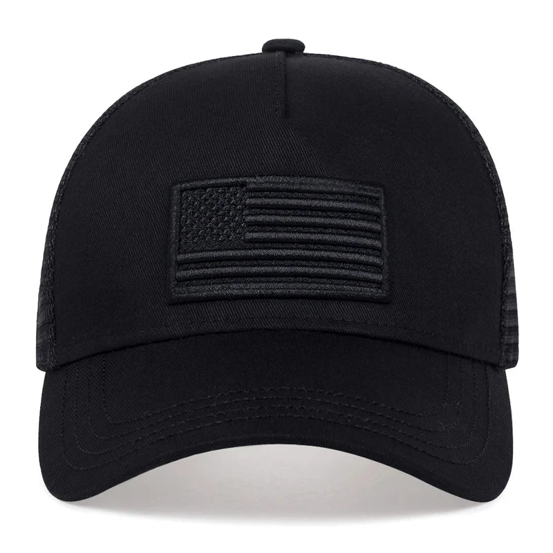 CHIROM SUPPLY Men's USA Flag Breathable Sport Trucker Snap On Hat