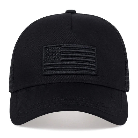 CHIROM SUPPLY Men's USA Flag Breathable Sport Trucker Snap On Hat
