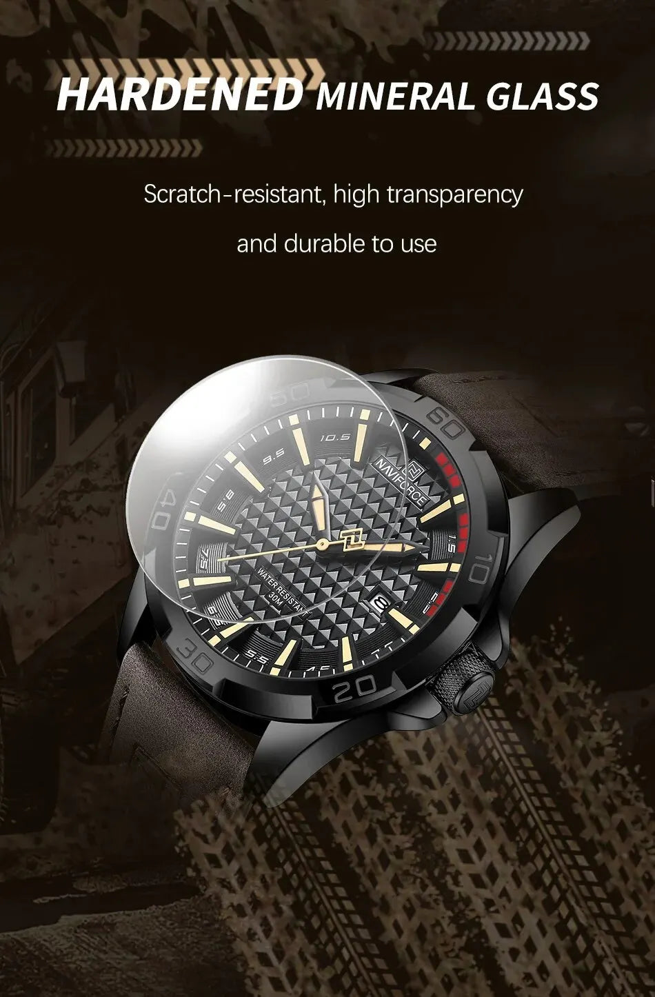 NAVIFORCE Men's Casual Military Quartz Sports Waterproof Wrist-Watch