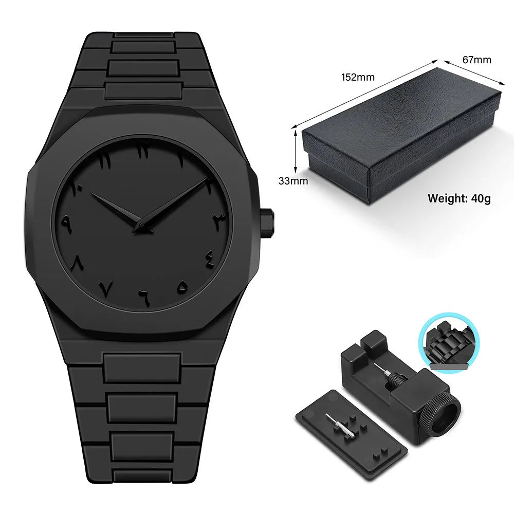 CHIROM SUPPLY Classic Men's Business Watch with Plastic Granules, Waterproof, and Customizable Band