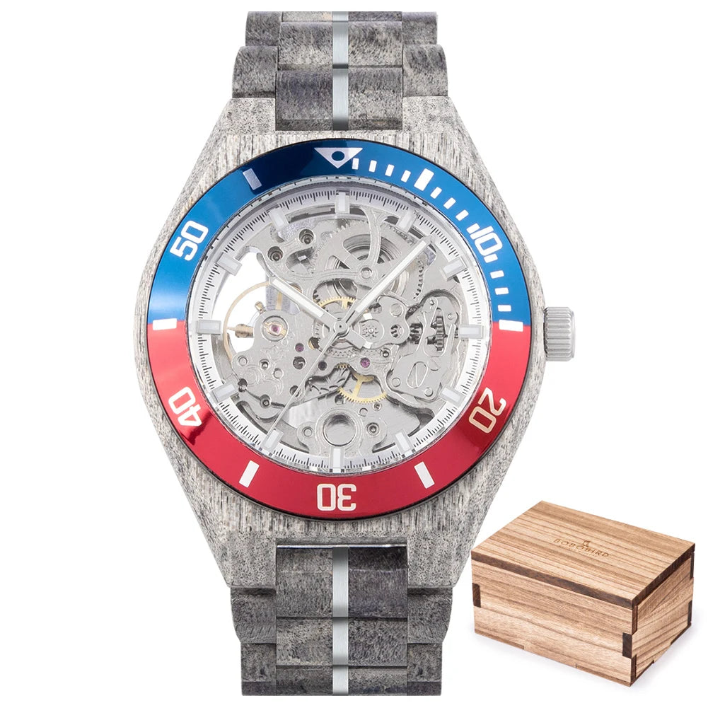 BOBO BIRD Men's Wooden Mechanical Luxury Wristwatch