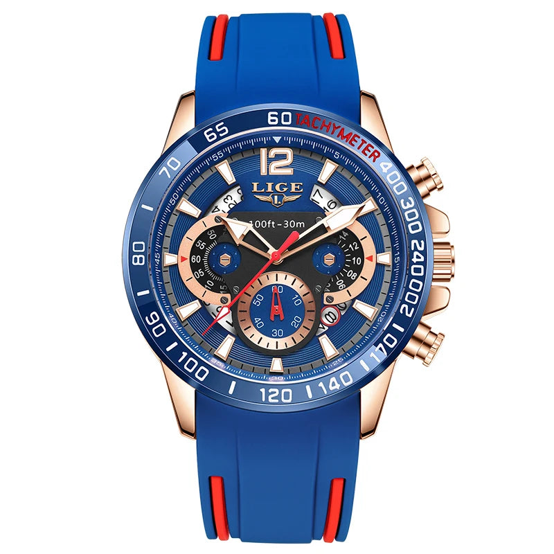 LIGE Luxury Fashion Quartz Men's Business Waterproof Luminous Sports Watch