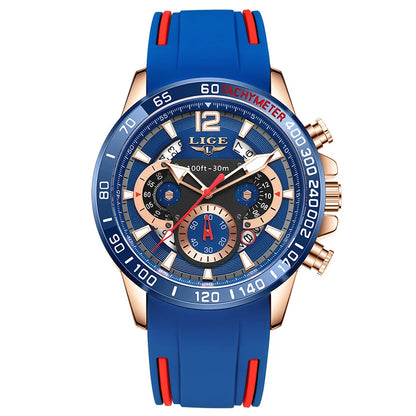 LIGE Luxury Fashion Quartz Men's Business Waterproof Luminous Sports Watch