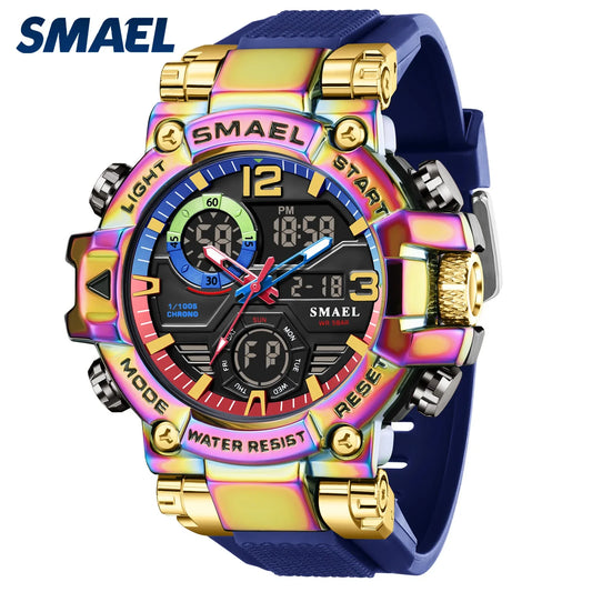 SMAEL 8110 Men's New Sports LED 50m Waterproof Digital Shockproof Electronic Wristwatch.