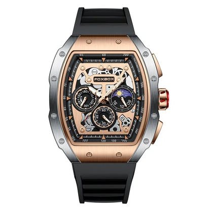 FOXBOX Men's Military Business Quartz Chronograph Wristwatch