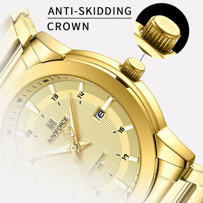 NAVIFORCE Men's Casual Luxury Stainless Steel Wristwatch