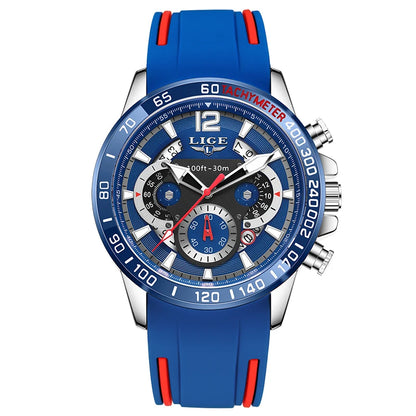 LIGE Luxury Fashion Quartz Men's Business Waterproof Luminous Sports Watch