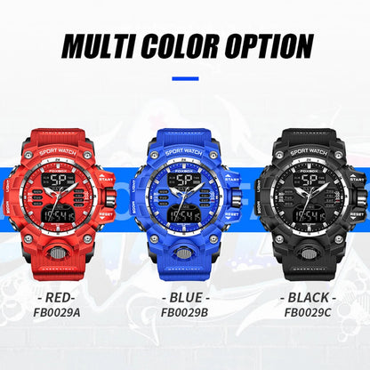 FOXBOX Men's Waterproof Sports Chronograph Military Quartz Digital Wristwatch