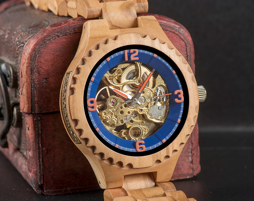 BOBO BIRD Men's Wooden Mechanical Luxury Wristwatch