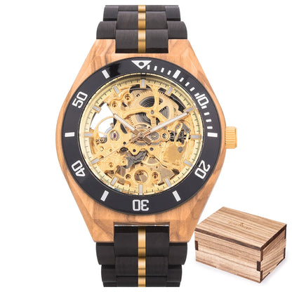 BOBO BIRD Men's Wooden Mechanical Luxury Wristwatch