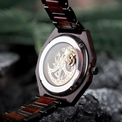 BOBO BIRD Men's Wooden Mechanical Luxury Wristwatch