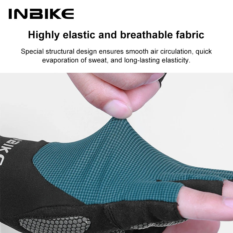 INBIKE Men's Padded Shock-Absorbing Summer Cycling Gloves