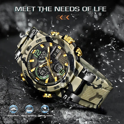 FOXBOX Men's Digital Military Sport Watch 50m Waterproof LED