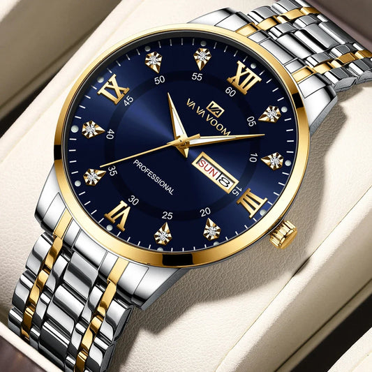 VA VA VOOM Men's Luxury Stainless Steel & Waterproof Wrist-Watch