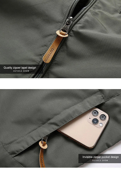 CHIROM SUPPLY Men's Casual Waterproof Hooded Windbreaker Jacket