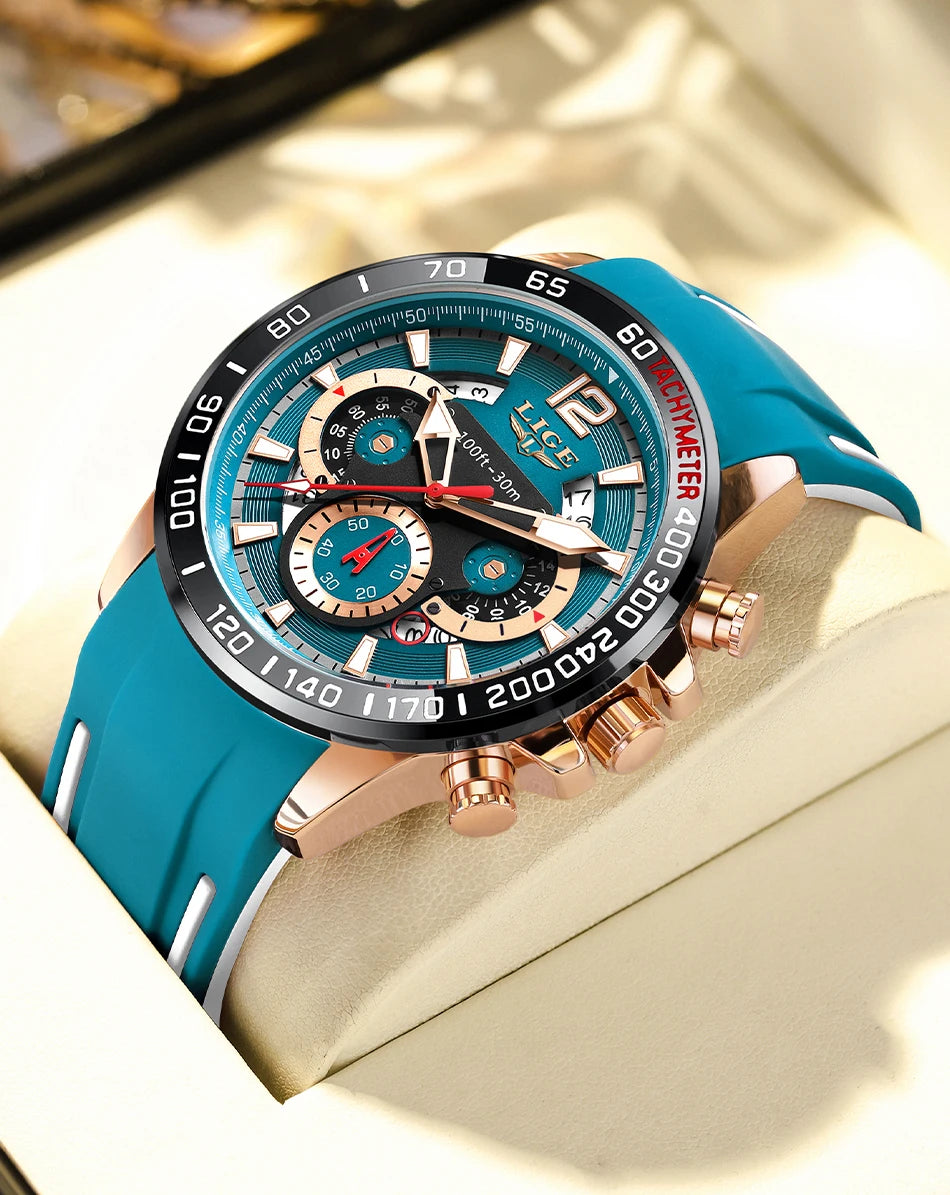LIGE Luxury Fashion Quartz Men's Business Waterproof Luminous Sports Watch
