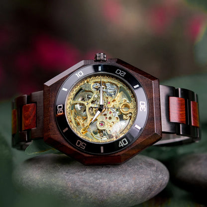 BOBO BIRD Men's Wooden Mechanical Luxury Wristwatch