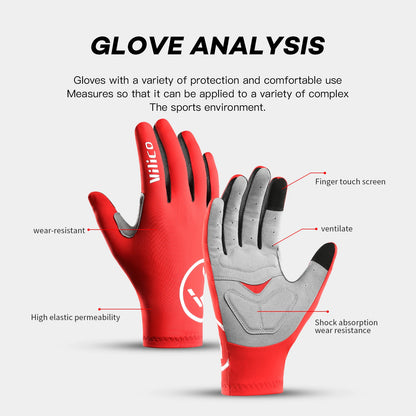 Vilico Men's Gel Touch Screen Sports+Cycling Gloves