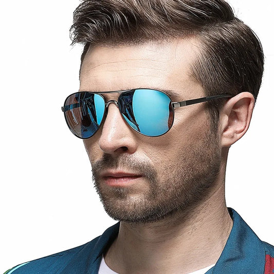 AOWEAR Men's Aviation HD Polarized Mirror Sunglasses