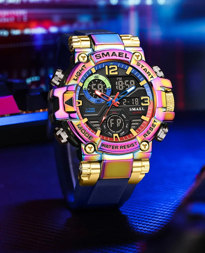 SMAEL 8110 Men's New Sports LED 50m Waterproof Digital Shockproof Electronic Wristwatch.