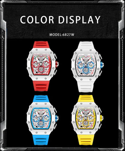 ONOLA Men's Luxury Silicone Sports Wristwatch Waterproof