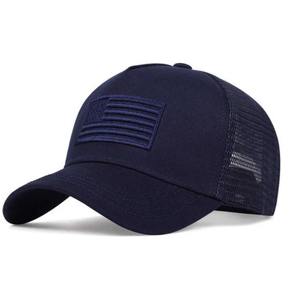 CHIROM SUPPLY Men's USA Flag Breathable Sport Trucker Snap On Hat