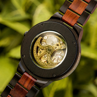BOBO BIRD Men's Wooden Mechanical Luxury Wristwatch