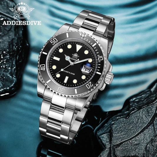 ADDIESDIVE Men's Stainless Steel Business Leisure Waterproof Watch