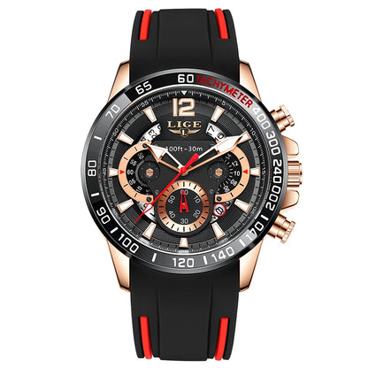 LIGE Luxury Fashion Quartz Men's Business Waterproof Luminous Sports Watch