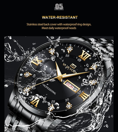 VA VA VOOM Men's Luxury Stainless Steel & Waterproof Wrist-Watch